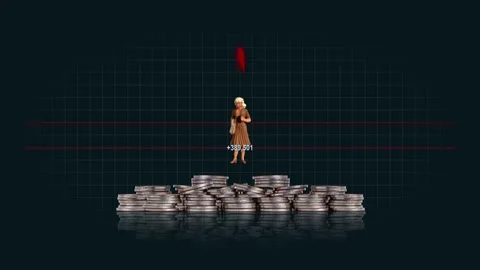 Various miniature people and changing numbers. Stock-Footage 233238353