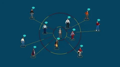 Various miniature people with speech bubble. Stock Footage 234057097