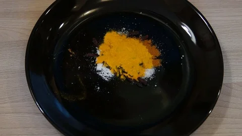 Various mixed spices. Mix spices. Chef cooking. Assorted Spices. Pepper and salt Stock Footage 100106703