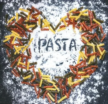 Various mixtures of paste heart Stock Photos