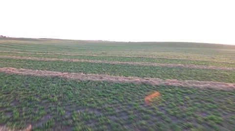 Various models of combines and tractors during wheat harvest in southwest Kansas Stock-Footage 64978725