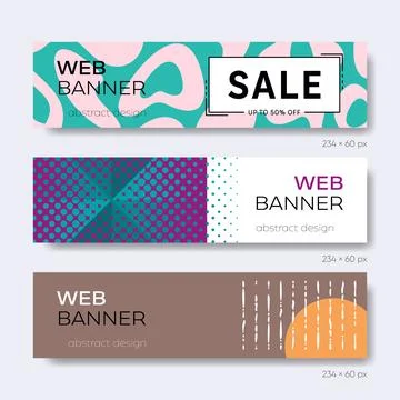 Various modern abstract design vector web banners Stock Illustration