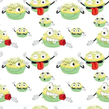 Various moods of cake 스톡 일러스트