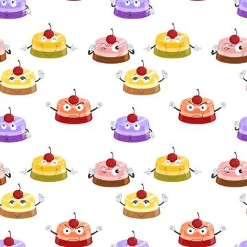 Various moods of cake 스톡 일러스트