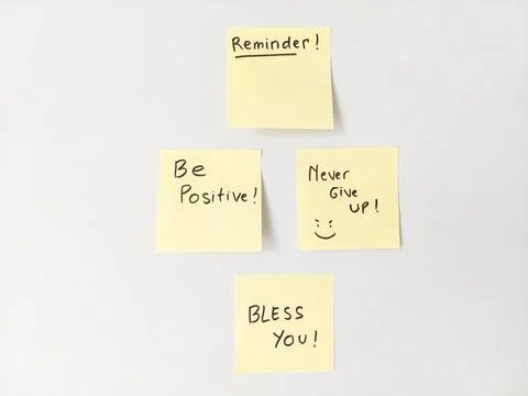 Various Motivational Words on Sticky Notes Stock Photos