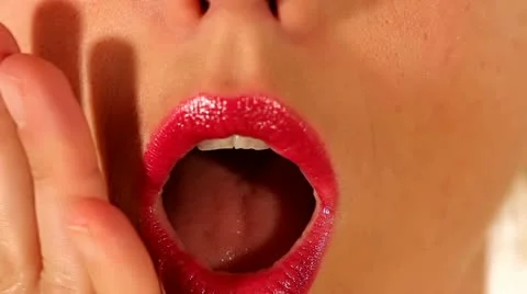 Various mouth grimace - closeup Stock Footage 11381835