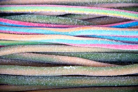 Various multi colored confectionery in the candy shop Stock Photos