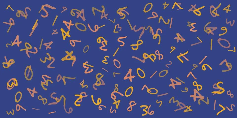 Various Multi Layered, Randomly Colored, Placed, Sized and Oriented Hand Dr.. Stock Illustration