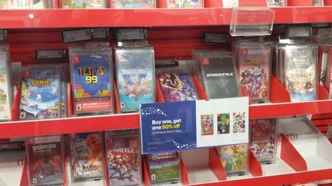 Various Nintendo Switch Games - Retailer Stock Footage 145386659