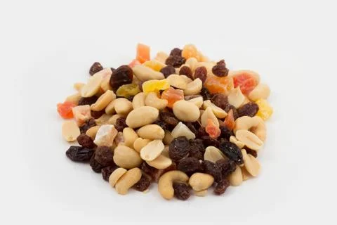Various nuts and dried fruit Stock Photos