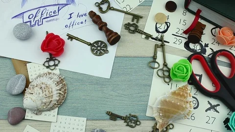 Various objects and inscriptions Stock Footage 88076759