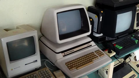 Various old computers. Stock Footage 293777563