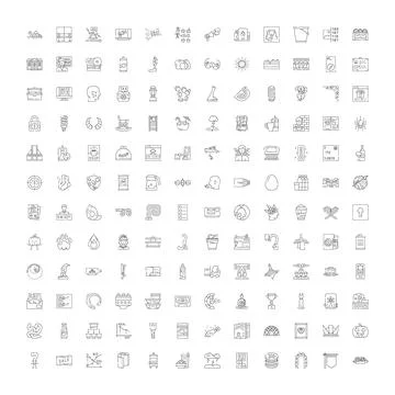 Various outline web icons collection business concept Illustrazione stock