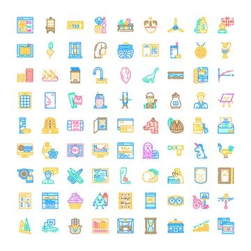Various outline web icons set vector illustration Stock Illustration