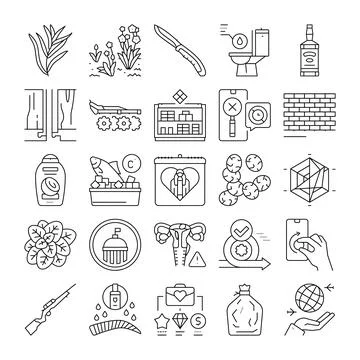 Various outline web icons set representing diverse concepts イラスト素材