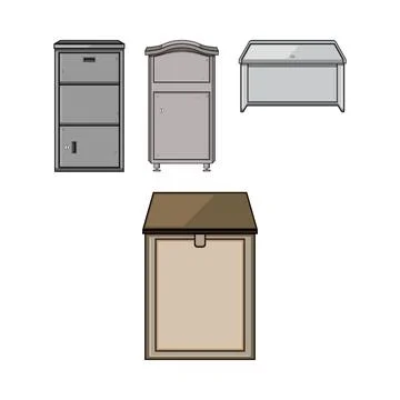 Various package lockboxes providing secure delivery solution Stock Illustration