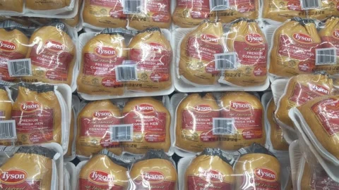 Various Packaged Tyson Hens - Grocery 스톡 동영상 143170699