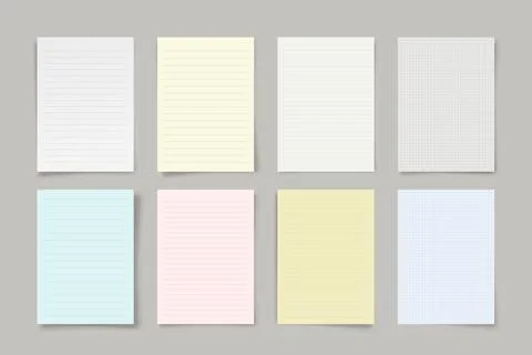 Various paper colors in set with shadows Stock Illustration