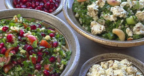 Various parsley salads. Stock Footage 283456996