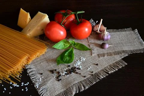 Various pasta. Cooking concept. Top view Stock Photos