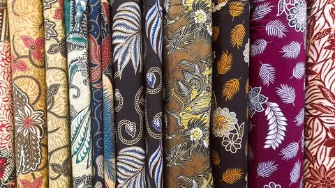 Various pattern of batik, indonesian heritage fabric clothes  ethnic wallpaper 写真素材