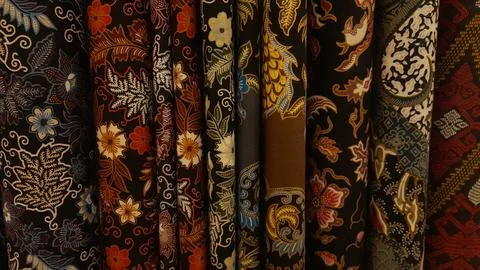 Various pattern of batik, indonesian heritage fabric clothes  ethnic wallpaper 写真素材