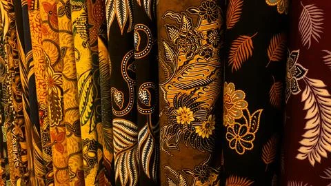 Various pattern of batik, indonesian heritage fabric clothes  ethnic wallpaper 写真素材