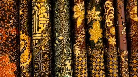 Various pattern of batik, indonesian heritage fabric clothes  ethnic wallpaper 写真素材