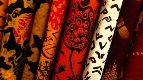 Various pattern of batik, indonesian heritage fabric clothes  ethnic wallpaper Stock Photos