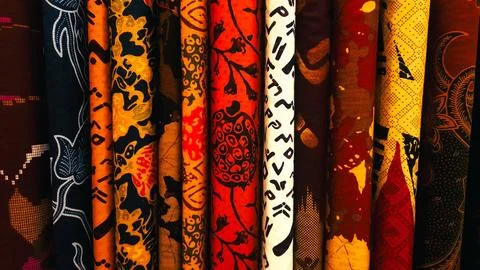 Various pattern of batik, indonesian heritage fabric clothes  ethnic wallpaper 写真素材