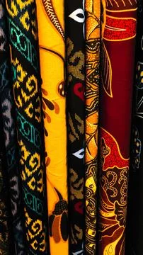 Various pattern of batik, indonesian heritage fabric clothes  ethnic wallpaper 写真素材