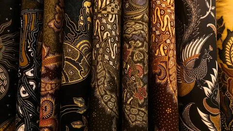 Various pattern of batik, indonesian heritage fabric clothes  ethnic wallpaper 写真素材