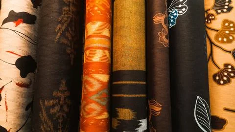 Various pattern of batik, indonesian heritage fabric clothes  ethnic wallpaper 写真素材