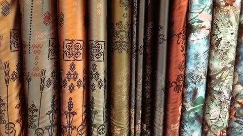 Various pattern of batik, indonesian heritage fabric clothes  ethnic wallpaper Stock Photos