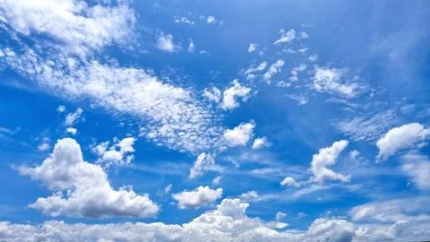 Various patterns of clouds in the blue sky,abstract bright clouds texture Stock Photos