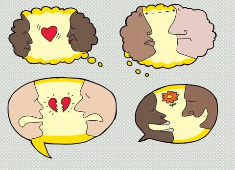 Various People in Dialog Bubbles Stock Illustration