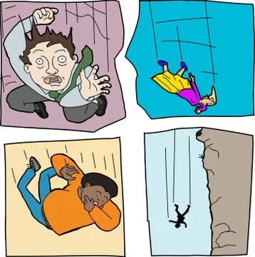 Various people falling Stock Illustration