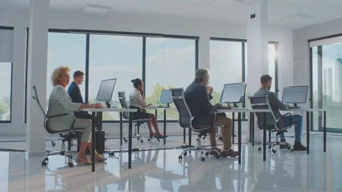 Various people working on computer Stock Footage 168273668