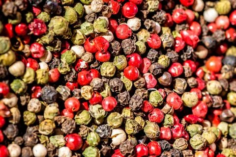 Various pepper mixture. Stock Photos