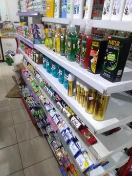 Various personal care items, including toiletries and skincare products Stock Photos
