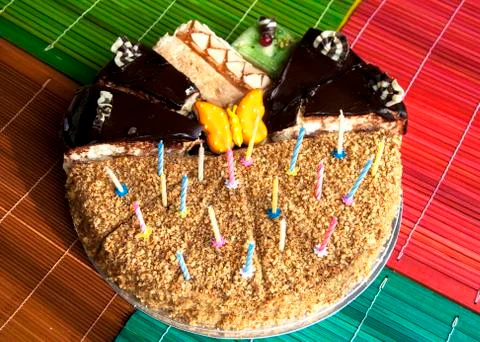 Various pieces of cake Stock Photos