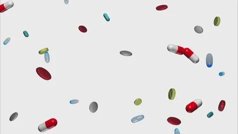 Various pills for diseases on a white background. Stock Footage 150589237