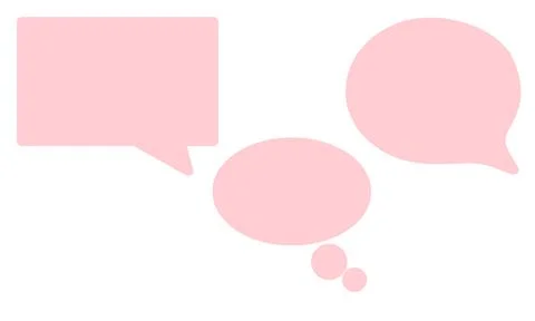 Various pink speech and thought bubble icons Stock Illustration