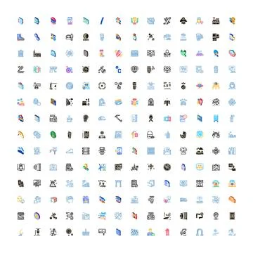 Various pixel perfect icons for internet applications Illustrazione stock