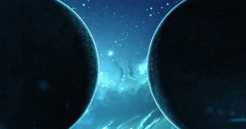Various Planets  in Deep Space Animations Stock Footage 77569576