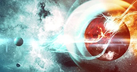 Various Planets  in Deep Space Animations Stock Footage 77609874