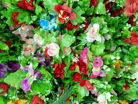 The Various of Plastic Flowers 3 Stock Photos