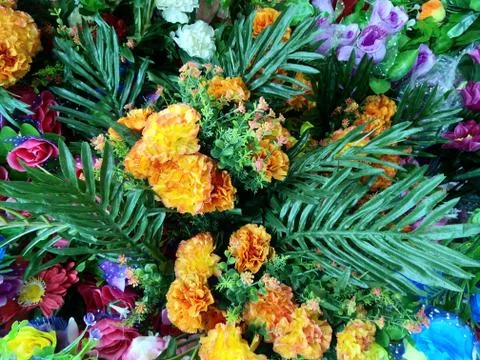 The Various of Plastic Flowers Stock Photos