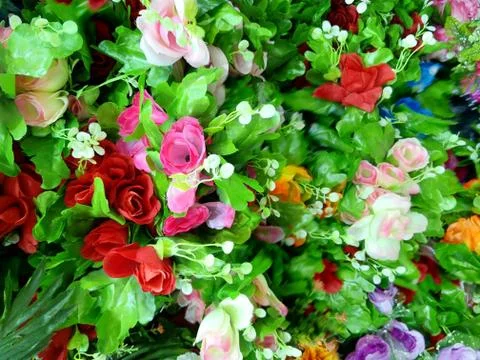 The Various of Plastic Flowers Stock Photos