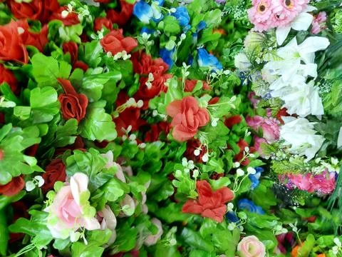 The Various of Plastic Flowers Stock Photos